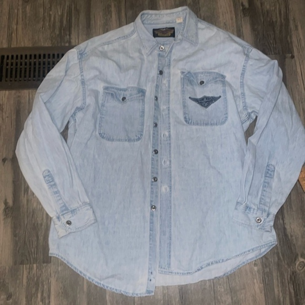Vintage Harley Davidson Denim button down - men’s XL